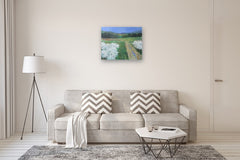 Original art for sale at UGallery.com | Orchard in Bloom by Janet Dyer | $1,625 | acrylic painting | 24' h x 30' w | thumbnail 5