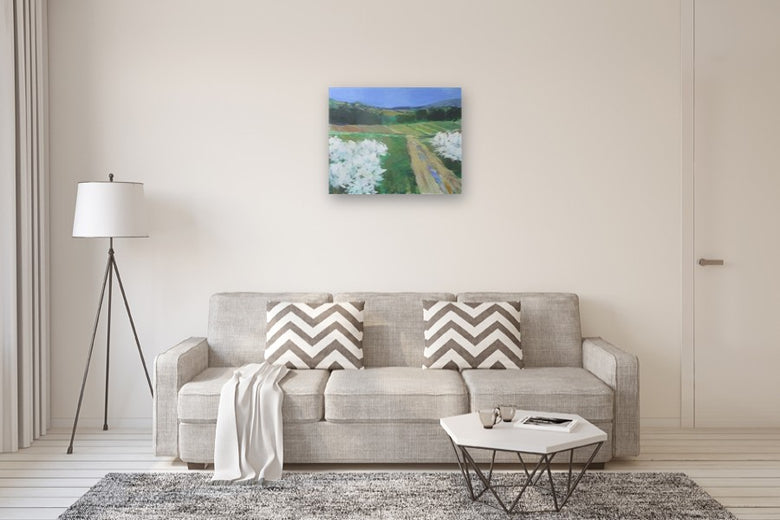 Orchard in Bloom by Janet Dyer |  In Room View of Artwork 