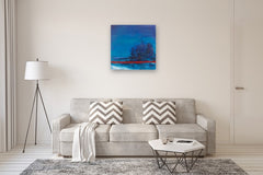 Original art for sale at UGallery.com | Feeling Serene by Kajal Zaveri | $2,700 | oil painting | 30' h x 30' w | thumbnail 5