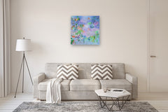 Original art for sale at UGallery.com | Gardens Far and Near by Natalie George | $1,650 | oil painting | 30' h x 30' w | thumbnail 5
