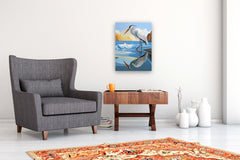 Original art for sale at UGallery.com | Bird. Contemplation by Guigen Zha | $950 | acrylic painting | 24' h x 18' w | thumbnail 5