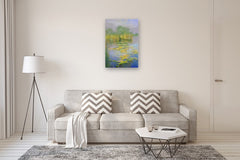 Original art for sale at UGallery.com | Waterlilies by Vahe Yeremyan | $1,075 | oil painting | 36' h x 24' w | thumbnail 5