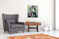 Original art for sale at UGallery.com | Moonlit Blossoms by Dafni Milan | $2,150 | mixed media artwork | 24' h x 20' w | thumbnail 5