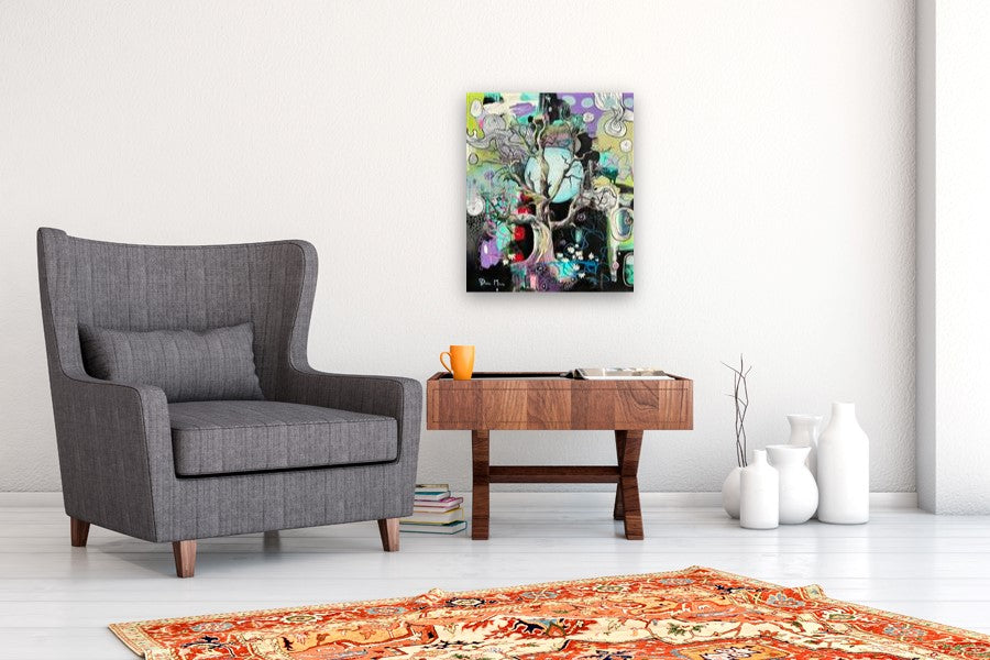 Moonlit Blossoms by Dafni Milan |  In Room View of Artwork 