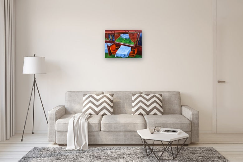 Luxury Train Through the Alps by Mitchell Freifeld |  In Room View of Artwork 