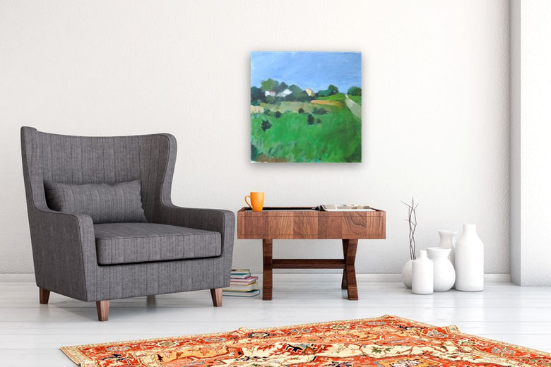 Hill Houses by Janet Dyer |  In Room View of Artwork 