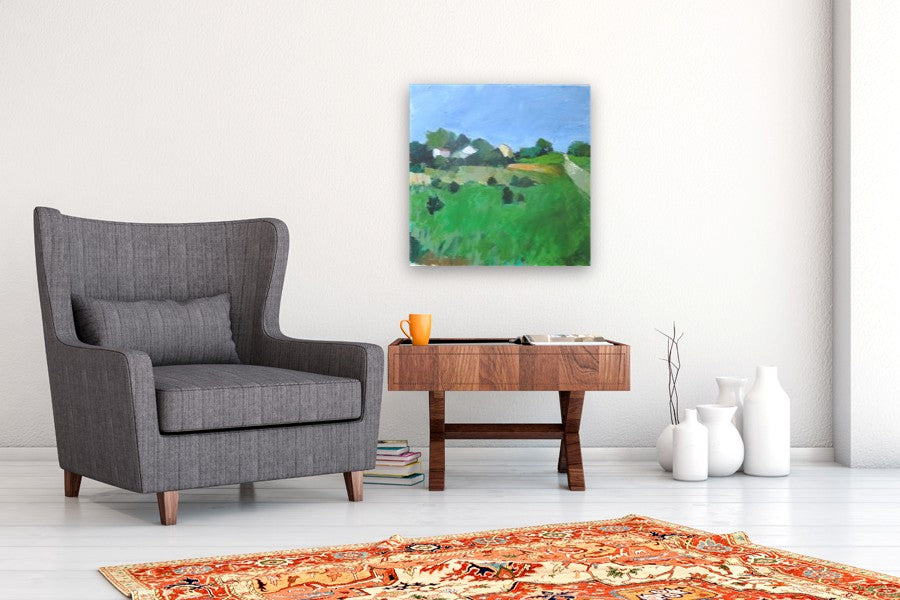Hill Houses by Janet Dyer |  In Room View of Artwork 