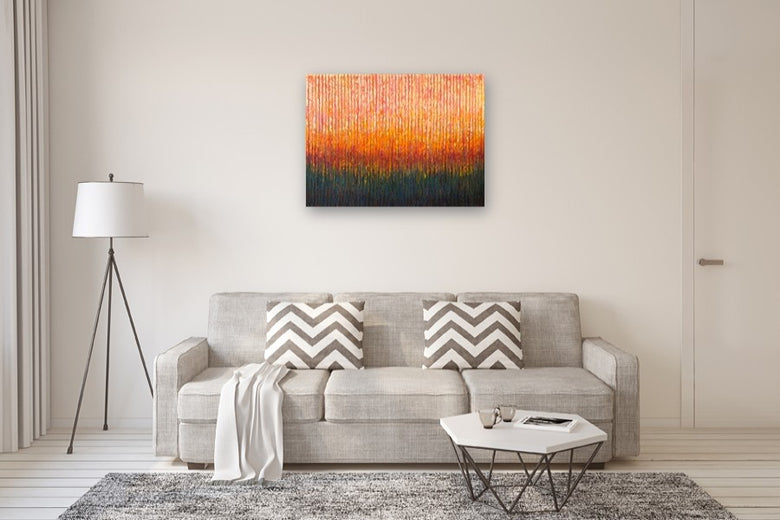 Ember Horizon by Janet Hamilton |  In Room View of Artwork 