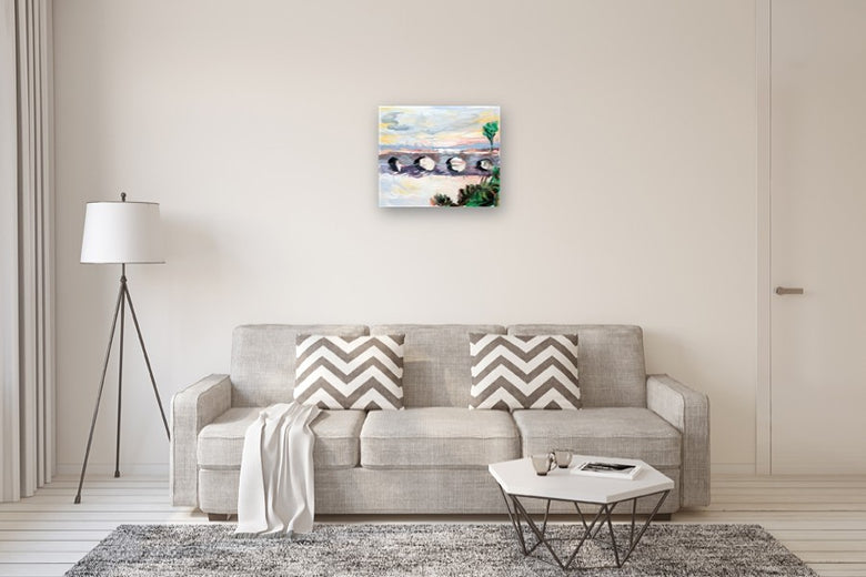 Bridge over Calm Water by David Kihlberg |  In Room View of Artwork 