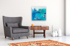 Original art for sale at UGallery.com | Blue Shift by Dorothy Gaziano | $1,200 | acrylic painting | 24' h x 24' w | thumbnail 5