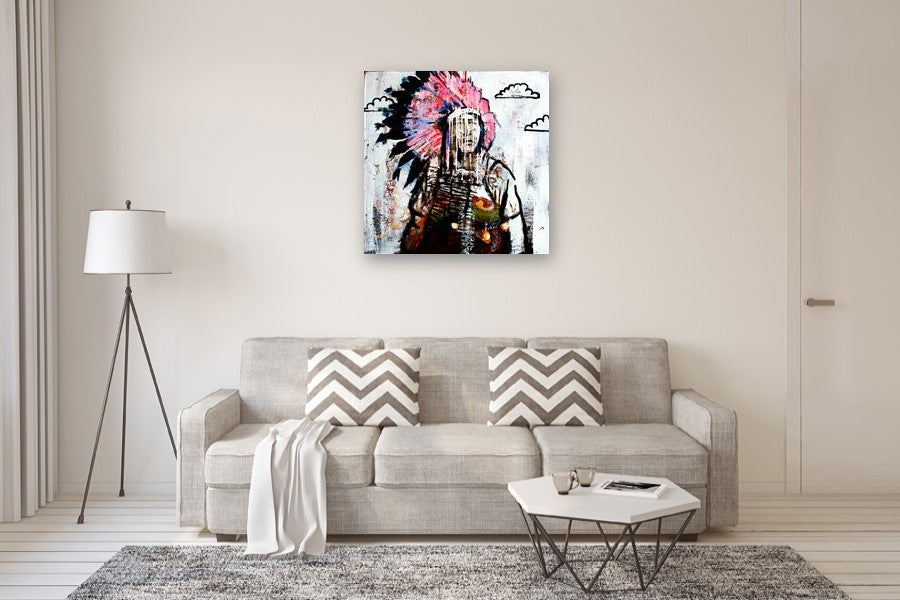 A Pink Headdress by Scott Dykema |  In Room View of Artwork 