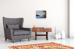 Original art for sale at UGallery.com | Boaters on Brookfield Pond by Carolyn Steward | $550 | oil painting | 12' h x 16' w | thumbnail 5