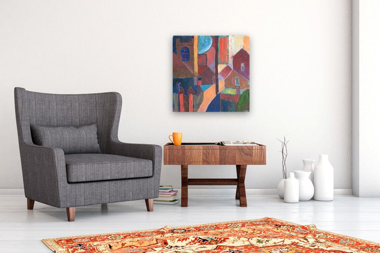 In a Northern Town by Robert Hofherr |  In Room View of Artwork 