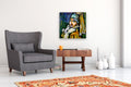 Original art for sale at UGallery.com | Girl With Pearl Earring and Her Dog by Lee Smith | $950 | mixed media artwork | 24' h x 24' w | thumbnail 5