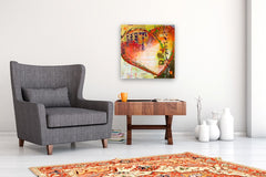 Original art for sale at UGallery.com | Notes to Self by Linda Shaffer | $750 | mixed media artwork | 24' h x 24' w | thumbnail 5