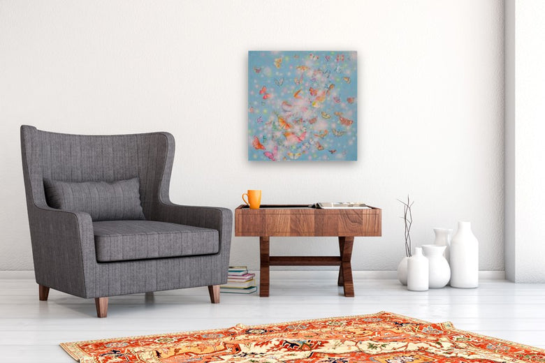 Fluffs and Butterflies by Natasha Tayles |  In Room View of Artwork 