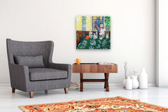 Original art for sale at UGallery.com | Still Life with Cow Skull by Robert Hofherr | $1,400 | acrylic painting | 24' h x 24' w | thumbnail 5