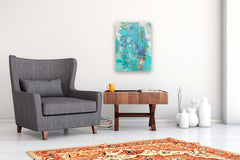 Original art for sale at UGallery.com | Turquoise Veil by Dorothy Gaziano | $900 | oil painting | 24' h x 18' w | thumbnail 5
