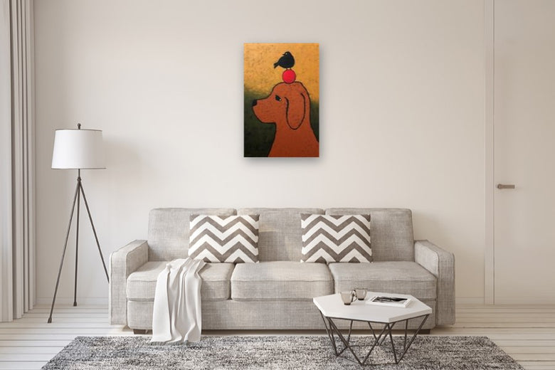 Dog Ball Bird by Jaime Ellsworth |  In Room View of Artwork 