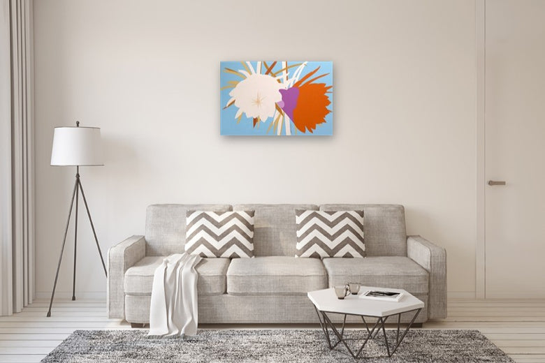 Dragonfruit Flower by Guigen Zha |  In Room View of Artwork 