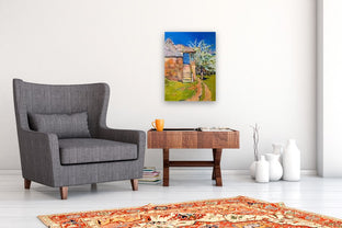 Spring and Old Farm House with Blue Door by Suren Nersisyan |  In Room View of Artwork 