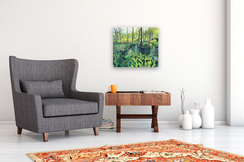 Forest Bathing in Green by Arden Rose |  In Room View of Artwork 