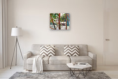 Original art for sale at UGallery.com | Snowy Rooflines by Robert Hofherr | $1,025 | acrylic painting | 24' h x 30' w | thumbnail 5