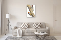 Original art for sale at UGallery.com | Woodpeckers on Tree by Emil Morhardt | $1,925 | acrylic painting | 36' h x 24' w | thumbnail 5