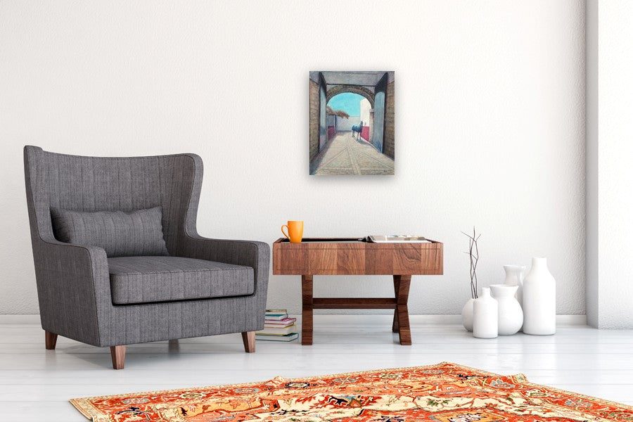 Patiently Waiting - Royal Stables, Córdoba by Jennifer Ross |  In Room View of Artwork 