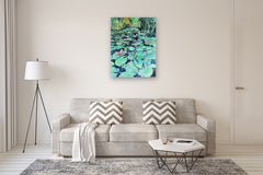 Original art for sale at UGallery.com | Water Lily Spa by Mary Pratt | $1,975 | oil painting | 40' h x 30' w | thumbnail 5
