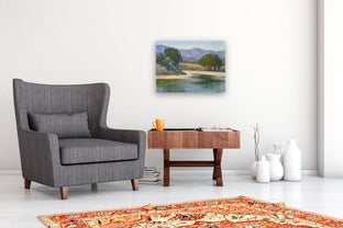 Quiet Afternoon Painting at Devereux Slough by Elizabeth Garat |  In Room View of Artwork 