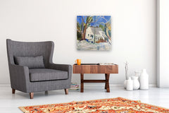Original art for sale at UGallery.com | House with Greenhouse by Robert Hofherr | $950 | acrylic painting | 24' h x 24' w | thumbnail 5