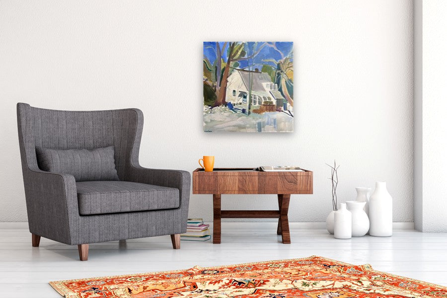 House with Greenhouse by Robert Hofherr |  In Room View of Artwork 