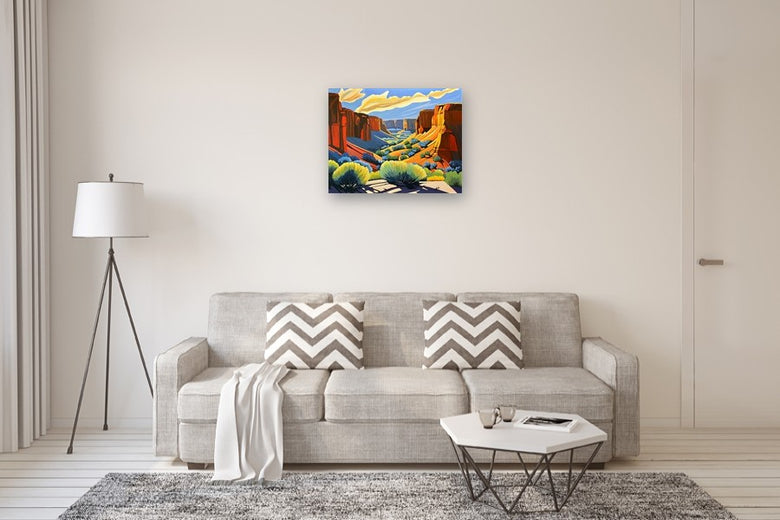 Canyons in the Light by John Jaster |  In Room View of Artwork 