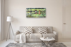 Original art for sale at UGallery.com | Vineyard Two by Mary Pratt | $1,925 | oil painting | 24' h x 48' w | thumbnail 5