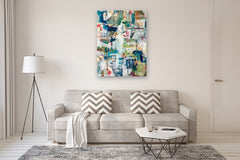 Original art for sale at UGallery.com | Along the Way by Linda Shaffer | $1,800 | mixed media artwork | 48' h x 36' w | thumbnail 5