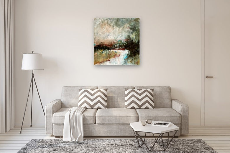 Fading Light on Ebenezer River by Ronda Waiksnis |  In Room View of Artwork 