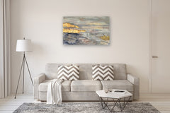 Original art for sale at UGallery.com | Within the Kármán Line: Echoes in the Bardo by Maya Malioutina | $4,925 | acrylic painting | 30' h x 48' w | thumbnail 5