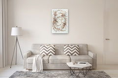 Original art for sale at UGallery.com | Fragmentation II - Clay by Marie-Eve Champagne | $1,200 | acrylic painting | 36' h x 24' w | thumbnail 5