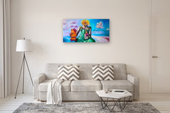 Original art for sale at UGallery.com | The Narrowing Down of Molly Hinglebottom by Diane Flick | $3,400 | oil painting | 24' h x 48' w | thumbnail 5