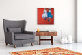 Original art for sale at UGallery.com | Blue Skirt by Nata Zaikina | $1,100 | oil painting | 24' h x 24' w | thumbnail 5