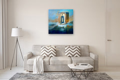 Original art for sale at UGallery.com | Queen of the Sea by Yamilet Sempe | $2,800 | mixed media artwork | 36' h x 36' w | thumbnail 5