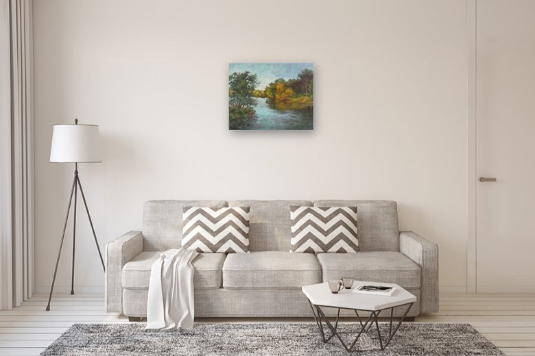 River Sanctuary by Suzanne Massion |  In Room View of Artwork 