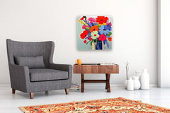 Original art for sale at UGallery.com | Celebrate the Day by John Jaster | $1,100 | acrylic painting | 24' h x 24' w | thumbnail 5