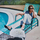Original art for sale at UGallery.com | Relaxing at the Pool by Carey Parks | $3,100 | acrylic painting | 36' h x 36' w | thumbnail 1