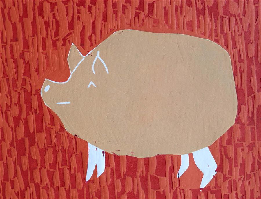 Pig by Andrea Krnetic Grbic |  Closeup View of Artwork 