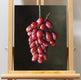 Original art for sale at UGallery.com | Red Grapes on a String by Art Tatin | $375 | oil painting | 10' h x 8' w | thumbnail 3