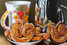 Original art for sale at UGallery.com | Tea and Cookies by Art Tatin | $400 | oil painting | 8' h x 10' w | thumbnail 4