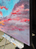 Original art for sale at UGallery.com | Red Sky at Night... by Benjamin Thomas | $1,900 | acrylic painting | 40' h x 32' w | thumbnail 2