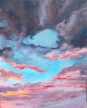 Original art for sale at UGallery.com | Red Sky at Night... by Benjamin Thomas | $1,900 | acrylic painting | 40' h x 32' w